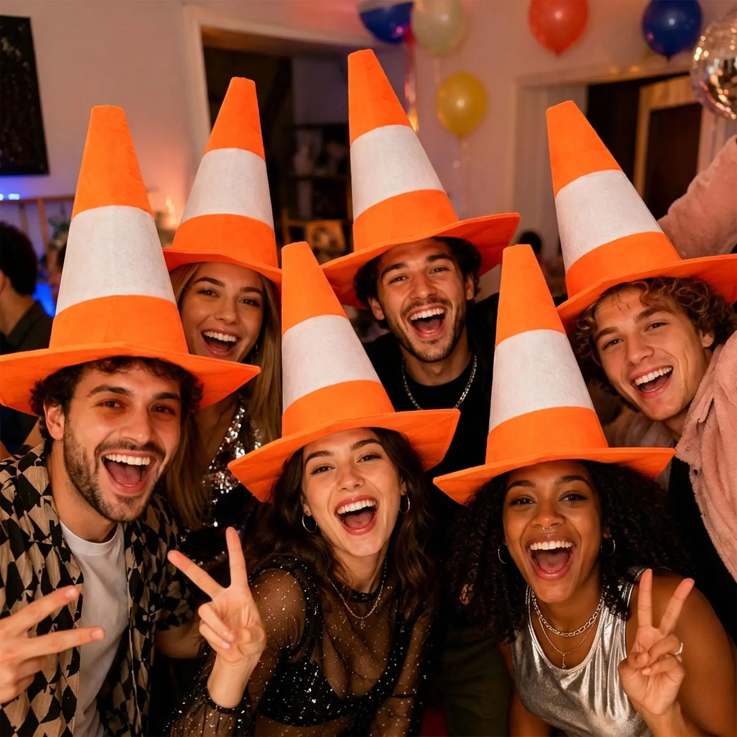 Party Hat Cone - 1/3/5 Stuks Grappige Opvouwbare Verkeerskegel Feestmuts